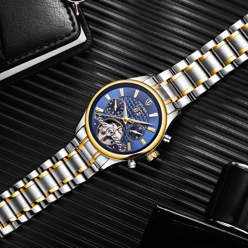 TEVISE Luminous Luxury Automatic Mechanical Watch Water-Proof Stainless Steel Men Business Wristwatch Calendar/Week/Month + Box
TEVISE Luminous Luxury Automatic Mechanical Watch Water-Proof Stainless Steel Men Business Wristwatch Calendar/Week/Month + Box