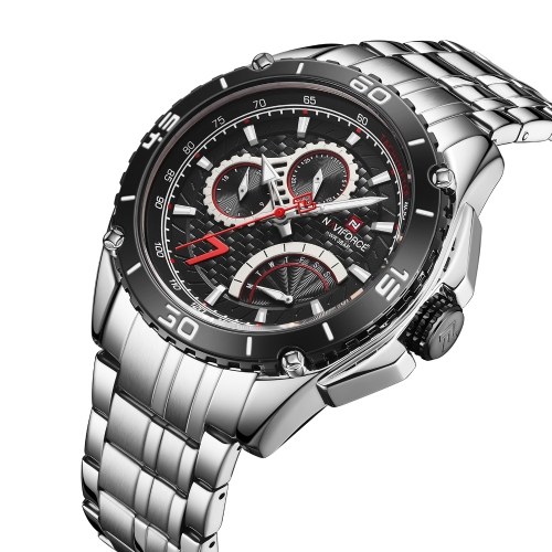 NAVIFORCE Men Watch Quartz Movement Stainless Steel Strap Time Calendar Week Display Luminous Design 3ATM Waterproof Sports Watch Male Fashion Wristband Business Watches
NAVIFORCE Men Watch Quartz Movement Stainless Steel Strap Time Calendar Week Display Luminous Design 3ATM Waterproof Sports Watch Male Fashion Wristband Business Watches