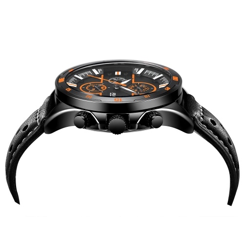 Classic Men Quartz Watch SENORS Analog Chronograph Wrist Watch with Calendar 3ATM Waterproof Multifunction Sport Watch Leather Strap
Classic Men Quartz Watch SENORS Analog Chronograph Wrist Watch with Calendar 3ATM Waterproof Multifunction Sport Watch Leather Strap