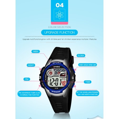 SYNOKE 9738 Child Watch Sport Watch Luminous Alarm Digital Waterproof Wrist Watch kid Watch
SYNOKE 9738 Child Watch Sport Watch Luminous Alarm Digital Waterproof Wrist Watch kid Watch