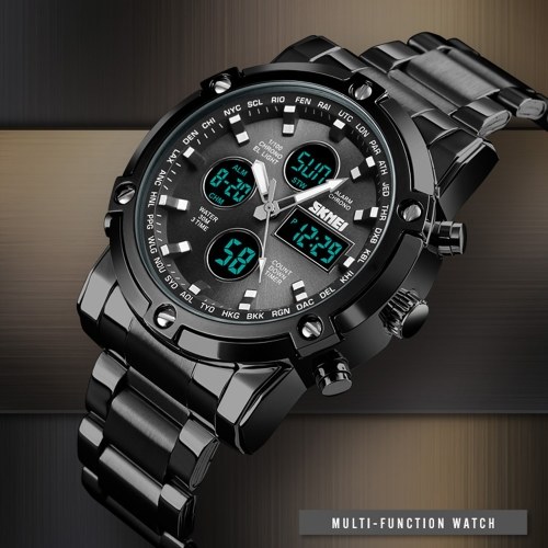 Fashion Watch Trend Multi-functional Three Time Large Dial Business Men's Electronic Steel Band Watches Silvery+Blue
Fashion Watch Trend Multi-functional Three Time Large Dial Business Men's Electronic Steel Band Watches Silvery+Blue