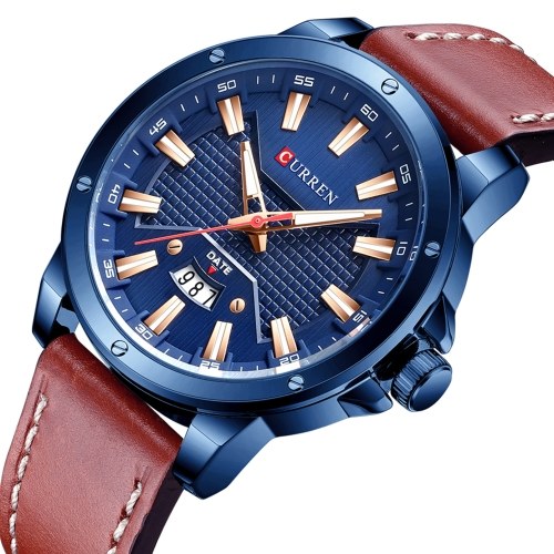 CURREN Men Watch Quartz Movement Leather Strap Time & Calendar Display Luminous Design 3ATM Waterproof Male Fashion Wristband for Business & Daily Life
CURREN Men Watch Quartz Movement Leather Strap Time & Calendar Display Luminous Design 3ATM Waterproof Male Fashion Wristband for Business & Daily Life