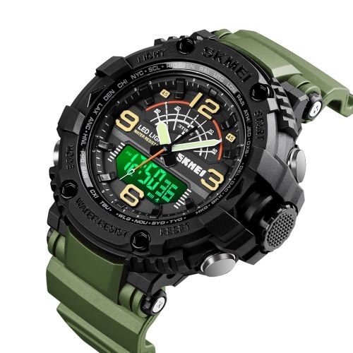 SKMEI Quartz Digital Electronic Men Watch 3 Time Mode Date Week Alarm Clock Backlight 5ATM Waterproof Male Fashion Sports Watches Wristband for Daily Life Business Men's Gifts
SKMEI Quartz Digital Electronic Men Watch 3 Time Mode Date Week Alarm Clock Backlight 5ATM Waterproof Male Fashion Sports Watches Wristband for Daily Life Business Men's Gifts