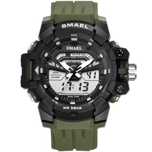 SMAEL 1712 Multifunctional Men Sport Watch Fashionable Quartz Digital Dual-display Wristwatch with 50M Waterproof/Luminous/Alarm/Stopwatch/Week
SMAEL 1712 Multifunctional Men Sport Watch Fashionable Quartz Digital Dual-display Wristwatch with 50M Waterproof/Luminous/Alarm/Stopwatch/Week