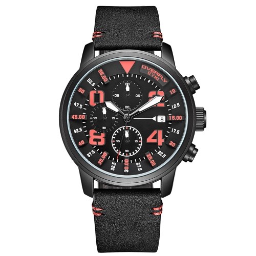 

EYKI E3158L Stylish Men Quartz Watch for Business Casual with 30M Waterproof/Luminous/Calendar/Timing PU Strap