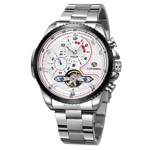 Forsining Men's Automatic Mechanical Watch Steel Band Fashion Wristwatch Hollow-out Design 3ATM Watches
Forsining Men's Automatic Mechanical Watch Steel Band Fashion Wristwatch Hollow-out Design 3ATM Watches