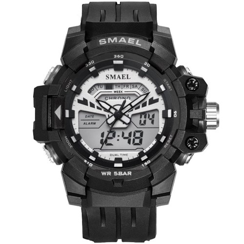 SMAEL 1712 Multifunctional Men Sport Watch Fashionable Quartz Digital Dual-display Wristwatch with 50M Waterproof/Luminous/Alarm/Stopwatch/Week
SMAEL 1712 Multifunctional Men Sport Watch Fashionable Quartz Digital Dual-display Wristwatch with 50M Waterproof/Luminous/Alarm/Stopwatch/Week