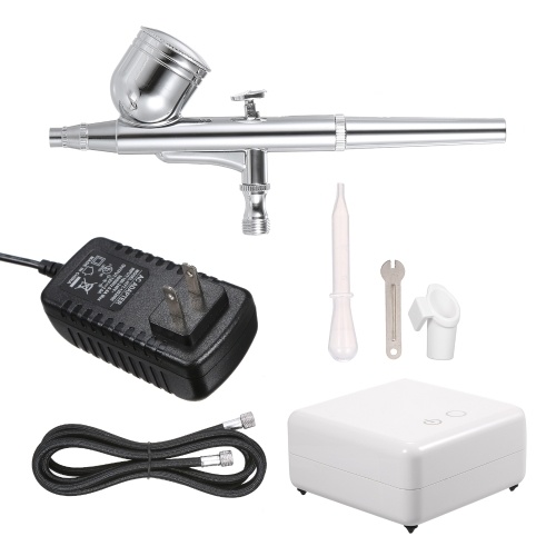 

Multi-purpose Airbrush Mini Air Compressor Set Gravity Feed Air Brush Kit for Car,Cake Decorating,Shoes, Models, Nails, Clothes, Cookies, Baking, Food, Arts