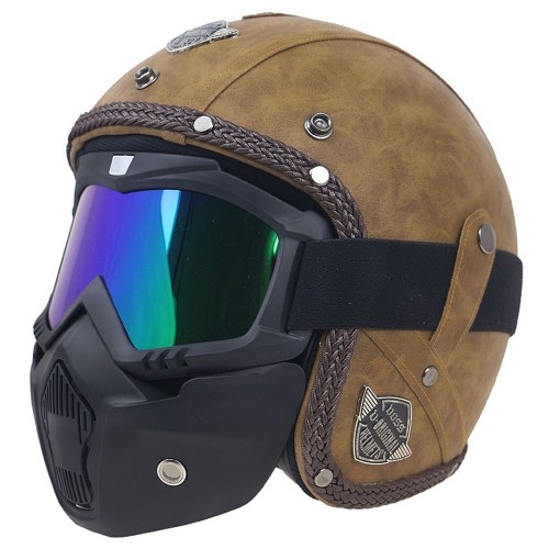 Retro Windproof and Sandproof 3/4 Motorcycle Bike Full Face Helmet PU Leather Helmets for Harley
Retro Windproof and Sandproof 3/4 Motorcycle Bike Full Face Helmet PU Leather Helmets for Harley