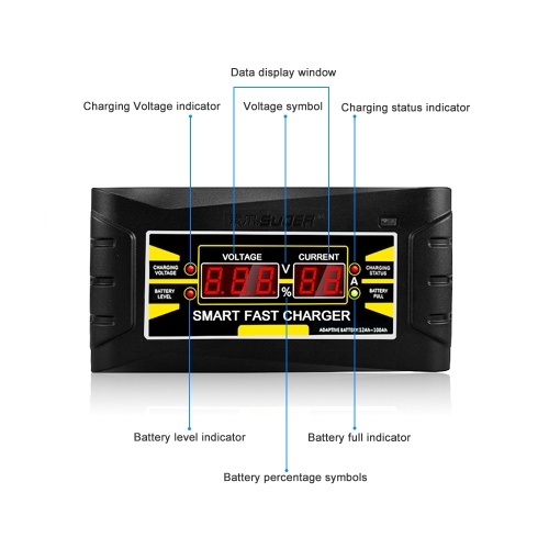 Full Automatic Car Battery Charger 110V/220V To 12V 6A Smart Fast Power Charging For Wet Dry Lead Acid Digital LCD Display US Plug
Full Automatic Car Battery Charger 110V/220V To 12V 6A Smart Fast Power Charging For Wet Dry Lead Acid Digital LCD Display US Plug