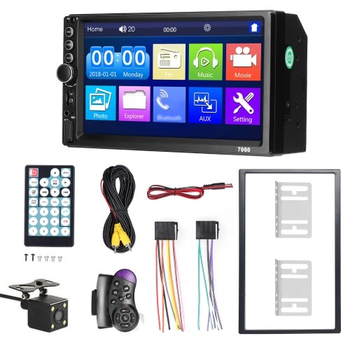 

7 Inch Car MP5 Player Double Din Stereo FM Radio BT Hands-Free Calling(With Reversing Camera)