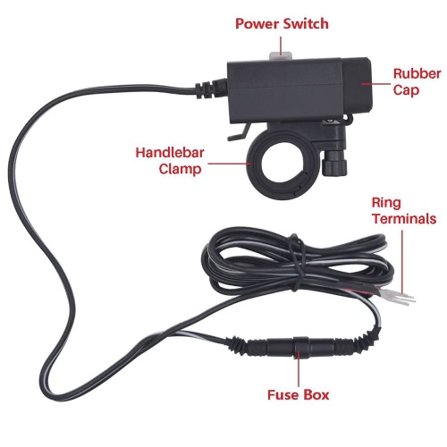 12-24V Motorcycle SAE 3.1A Dual USB Waterproof Power Charger With Switch LED Indicator Light
12-24V Motorcycle SAE 3.1A Dual USB Waterproof Power Charger With Switch LED Indicator Light