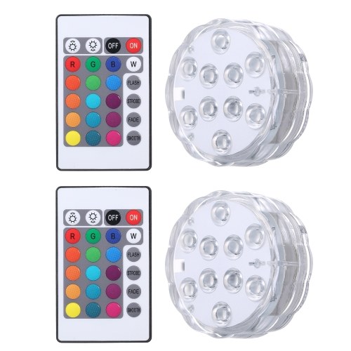 Submersible Pool Light with IR Remote Control Dimmable 10pcs RGBW LEDs Pond Fountain Lamp 16 Colors & 4 Lighting Modes IP68 Waterproof Underwater Light 3 * AAA Battery(not included) Powered
Submersible Pool Light with IR Remote Control Dimmable 10pcs RGBW LEDs Pond Fountain Lamp 16 Colors & 4 Lighting Modes IP68 Waterproof Underwater Light 3 * AAA Battery(not included) Powered