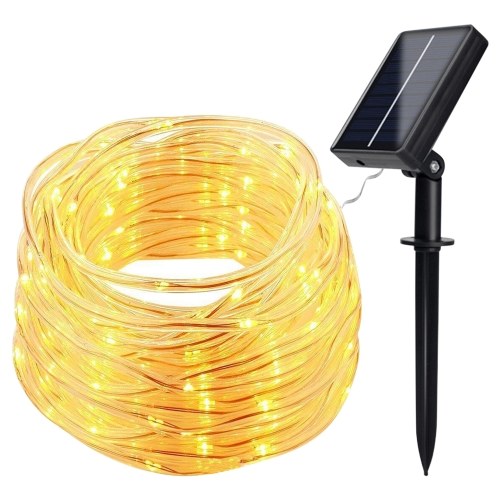 

Leds Solar Rope Lights Outdoor 8 Modes Waterproof Tube Lamp with Touching Switch for Garden Yard Fence Walkway Festival Party