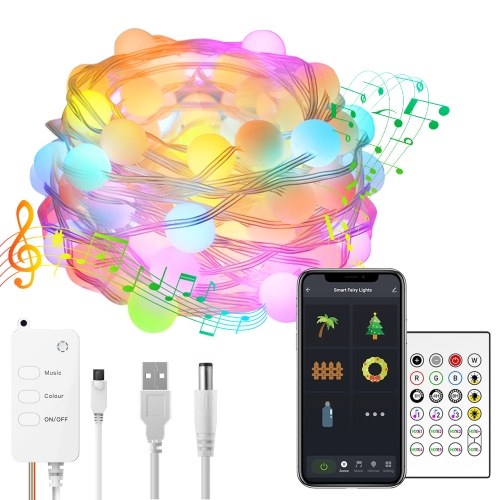 WI-FI BT USB Smart Globe Ball String Lights 16 Million Color Music Sync String Lights
WI-FI BT USB Smart Globe Ball String Lights 16 Million Color Music Sync String Lights