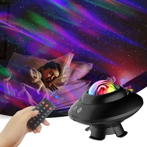 

LED Aurora Projector Star Projection Lamp BT Speaker Night Light with Remote Control Bedroom Atmosphere Lamp