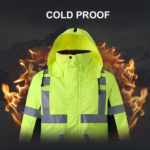 Safety Rain Jacket with Detachable Quilted Jacket Hood Waterproof Reflective High Visibility Safety Raincoat Traffic Jacket for Winter Yellow Size XL
Safety Rain Jacket with Detachable Quilted Jacket Hood Waterproof Reflective High Visibility Safety Raincoat Traffic Jacket for Winter Yellow Size XL