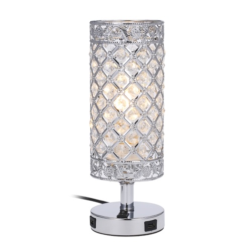 Tomshine Crystal Beside Table Lamp Decorative Desk Light with Dual USB Charging Port Modern Nightstand Lamp
Tomshine Crystal Beside Table Lamp Decorative Desk Light with Dual USB Charging Port Modern Nightstand Lamp