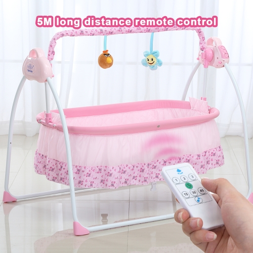 Electric Baby Bassinet Cradle Swing Rocking Connect Mobile Play Music Sleeping Basket Bed Crib For Newborn Infant Electric Baby Bassinet Cradle Swing Rocking Connect Mobile Play Music Sleeping Basket Bed Crib For Newborn Infant