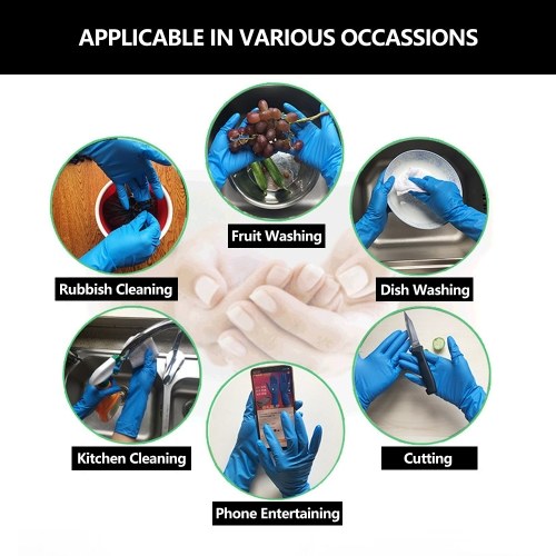 100PCS Disposable Nitrile Gloves Hand-Protection Dishwashing Kitchen Garden Home Cleaning Gloves
100PCS Disposable Nitrile Gloves Hand-Protection Dishwashing Kitchen Garden Home Cleaning Gloves