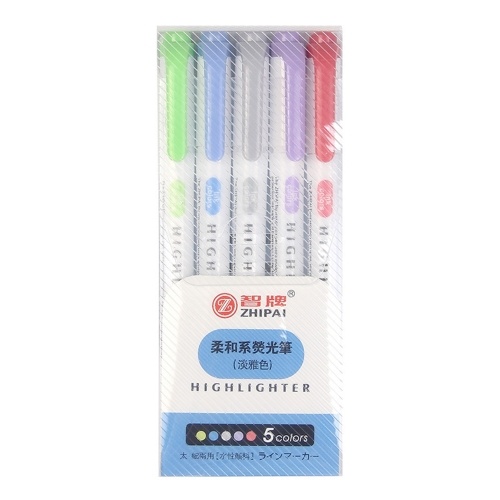 

5 Colors Dual Tip Highlighter Pens Broad Chisel and Fine Tips Marker Pen for for School Students Office Home Supplies