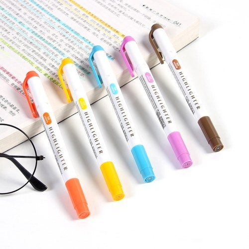 5 Colors Dual Tip Highlighter Pens Broad Chisel and Fine Tips Marker Pen for for School Students Office Home Supplies
5 Colors Dual Tip Highlighter Pens Broad Chisel and Fine Tips Marker Pen for for School Students Office Home Supplies