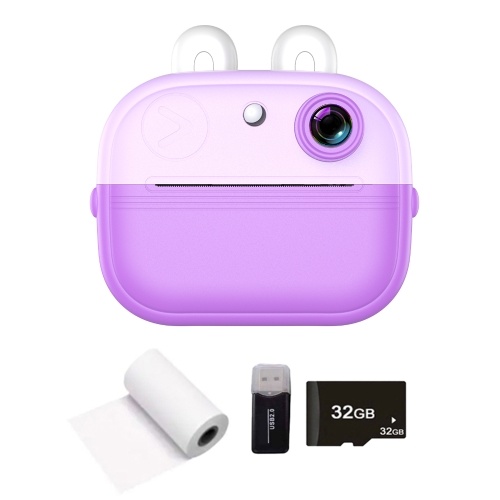 Kids Camera Instant Thermal Printer 2.0 Inch Screen Photo Printer 48MP Rear Camera Support Timer Shooting Video Recording Thermal Inkless Printing with 1 White Print Paper +32G memory card+card reader
Kids Camera Instant Thermal Printer 2.0 Inch Screen Photo Printer 48MP Rear Camera Support Timer Shooting Video Recording Thermal Inkless Printing with 1 White Print Paper +32G memory card+card reader