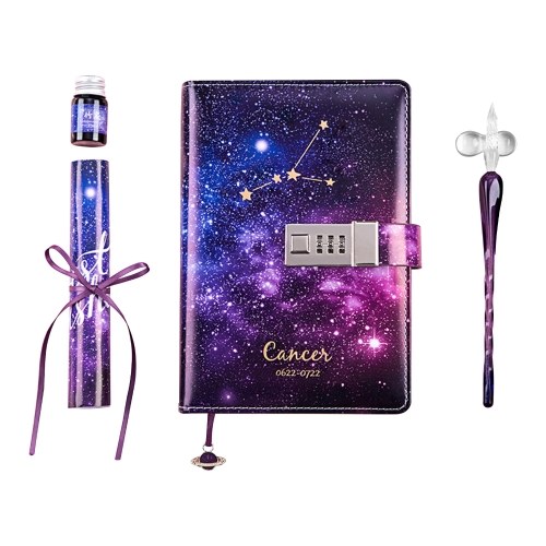 B6 Binder Leather Diary with Lock Digital Notebook Journal Constellation Daily Planner for Women Kids Girls
B6 Binder Leather Diary with Lock Digital Notebook Journal Constellation Daily Planner for Women Kids Girls
