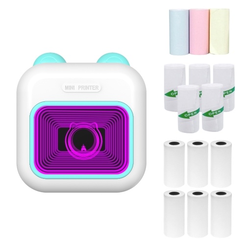 Mini Pocket Thermal Instant Photo Printer 7-Color LED Light Label Maker Machine with 9 Paper Rolls + 5 Self-adhesive Paper Rolls (57x25mm)
Mini Pocket Thermal Instant Photo Printer 7-Color LED Light Label Maker Machine with 9 Paper Rolls + 5 Self-adhesive Paper Rolls (57x25mm)