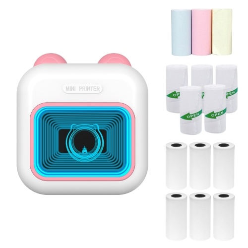 Mini Pocket Thermal Instant Photo Printer 7-Color LED Light Label Maker Machine with 9 Paper Rolls + 5 Self-adhesive Paper Rolls (57x25mm)
Mini Pocket Thermal Instant Photo Printer 7-Color LED Light Label Maker Machine with 9 Paper Rolls + 5 Self-adhesive Paper Rolls (57x25mm)