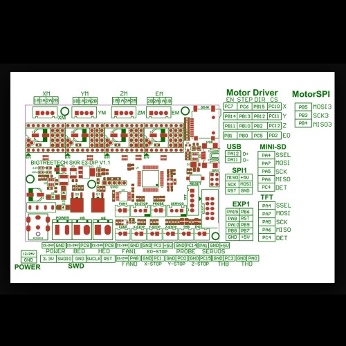 BIGTREETECH SKR E3 DIP V1.1 32Bit Control Board Mainboard 3D Printer Parts with USB Cable Support TMC2130/TMC2208/A4988/DRV8825 Drivers for Creality Ender 3 Ender 3 pro
BIGTREETECH SKR E3 DIP V1.1 32Bit Control Board Mainboard 3D Printer Parts with USB Cable Support TMC2130/TMC2208/A4988/DRV8825 Drivers for Creality Ender 3 Ender 3 pro