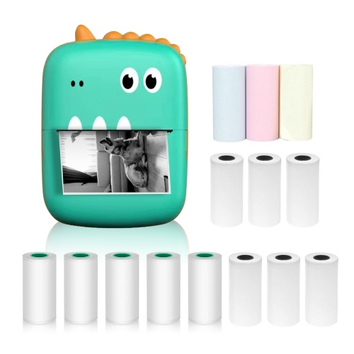 

Mini Thermal Printer Multifunction Portable Sticker Maker Instant Photo Inkless Printing Support BT Connection for Smartphone with 9 Paper Rolls 57mm + 5 Self-Adhesive Paper Rolls