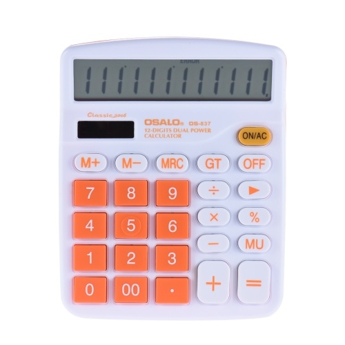 

Electronic Calculator Counter Solar & Battery Power 12 Digits Multi-functional Big Button Business Office School Scientific Calculate