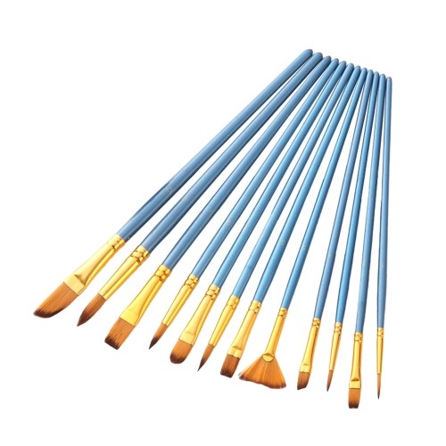12pcs Acrylic Paint Brushes Set Nylon Hair Artist Paintbrushes Professional Painting Brushes for Watercolor Oil Gouache Nail Body Face Drawing Arts Crafts Supplies
12pcs Acrylic Paint Brushes Set Nylon Hair Artist Paintbrushes Professional Painting Brushes for Watercolor Oil Gouache Nail Body Face Drawing Arts Crafts Supplies