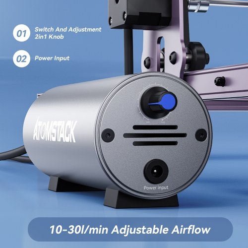 ATOMSTACK F30 10-30L/min HIgh Airflow Air Assisted System for Laser Cutting Engraving
ATOMSTACK F30 10-30L/min HIgh Airflow Air Assisted System for Laser Cutting Engraving