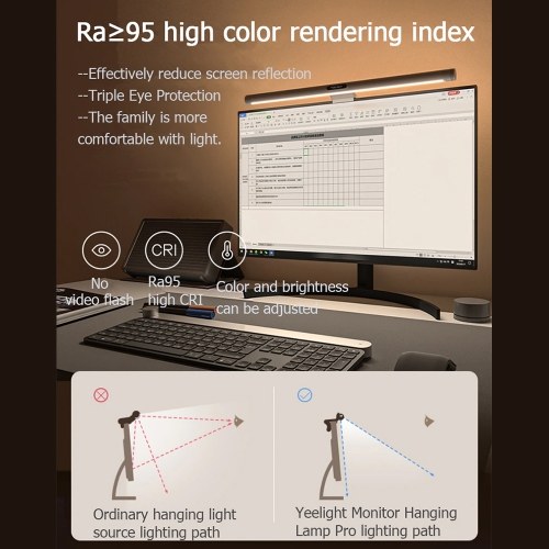 Yeelight Screen Light Bar Pro Version for Gamers Desk Screen Hanging Light Eye Comfort Lamp RGB Ra95 Dimmable PC Computer USB Lamp with Remote Control Mihome APP Control Space Saving Light
Yeelight Screen Light Bar Pro Version for Gamers Desk Screen Hanging Light Eye Comfort Lamp RGB Ra95 Dimmable PC Computer USB Lamp with Remote Control Mihome APP Control Space Saving Light