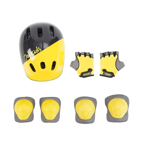 

700Kids 7pcs/Set Children Sports Protective Gear Set Helmet/Knee Pads/Elbow Pads/Gloves Kids Roller Skating Cycling Protector Adjustable Size Portable Lightweight Sports Protective Gear