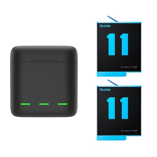 TELESIN Multifuction 3-way Battery Charger Storage Charging Box With 2 Bateries For GoPro Hero 10 9
TELESIN Multifuction 3-way Battery Charger Storage Charging Box With 2 Bateries For GoPro Hero 10 9