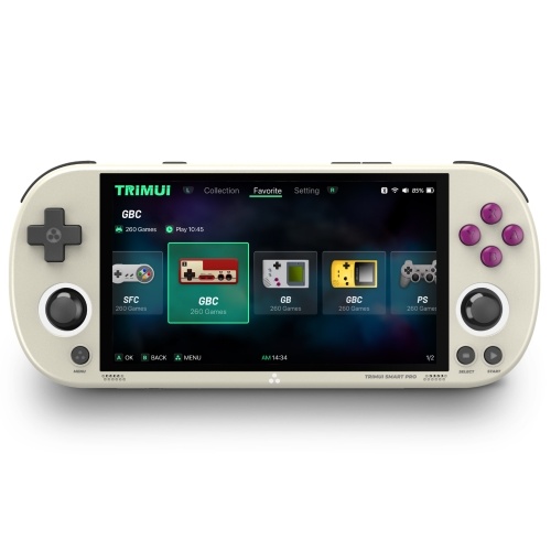 Trimui Smart Pro Portable Handheld Game Console Linux OS 4.96 Inch IPS Screen Allwinner A133P Quad-Core Colourful Atmosphere Light Gaming Consoles
Trimui Smart Pro Portable Handheld Game Console Linux OS 4.96 Inch IPS Screen Allwinner A133P Quad-Core Colourful Atmosphere Light Gaming Consoles