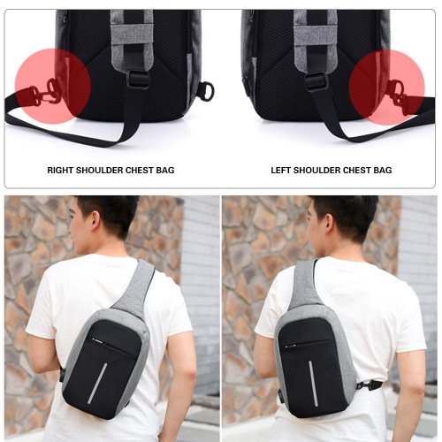 Anti-theft Sling Shoulder Bag with External USB Charge Crossbody Chest Bags Backpack for Cycling Hiking Outdoor Travel Men Women Casual Reflective Stripe Black
Anti-theft Sling Shoulder Bag with External USB Charge Crossbody Chest Bags Backpack for Cycling Hiking Outdoor Travel Men Women Casual Reflective Stripe Black