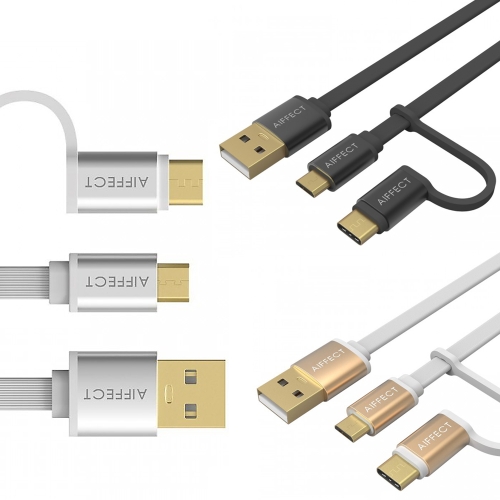 AIFFECT 2 Pack 3.3Ft USB 2.0 to Micro USB / Type C Charging Cable Sync Data Line Cord for Samsung 2-in-1
AIFFECT 2 Pack 3.3Ft USB 2.0 to Micro USB / Type C Charging Cable Sync Data Line Cord for Samsung 2-in-1