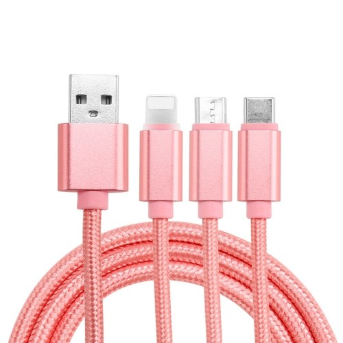 3 in 1 Nylon Braided USB Cable with Lightning/Type-C/Micro USB Connector High Tensile Charging Cord for iOS/Android Phones Multiple Devices
3 in 1 Nylon Braided USB Cable with Lightning/Type-C/Micro USB Connector High Tensile Charging Cord for iOS/Android Phones Multiple Devices