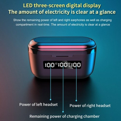 G40 In-Ear BT Earphones with Stereo Sound Sport Earbuds with LED-Digital Display Touch-Control
G40 In-Ear BT Earphones with Stereo Sound Sport Earbuds with LED-Digital Display Touch-Control