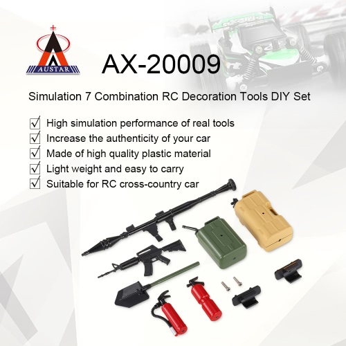 Austar AX-20009 Decoration Tools 7 Simulation Combination DIY Kit for 1/10 Traxxas HSP Redcat TAMIYA CC01 SCX10 D90 RC Rock Crawle Austar AX-20009 Decoration Tools 7 Simulation Combination DIY Kit for 1/10 Traxxas HSP Redcat TAMIYA CC01 SCX10 D90 RC Rock Crawle
