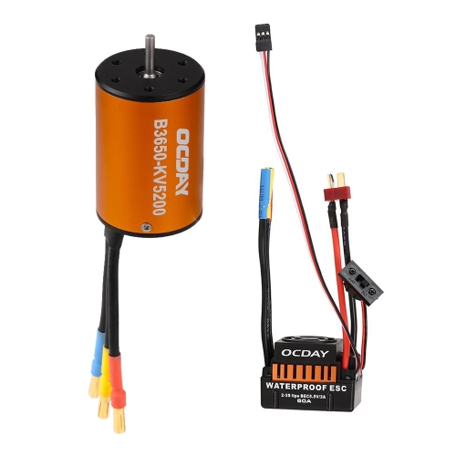 OCDAY B3650 5200KV 4P Sensorless Brushless Motor and Waterproof 60A Sensorless Brushless Car ESC 1/10 RC Car OCDAY B3650 5200KV 4P Sensorless Brushless Motor and Waterproof 60A Sensorless Brushless Car ESC 1/10 RC Car