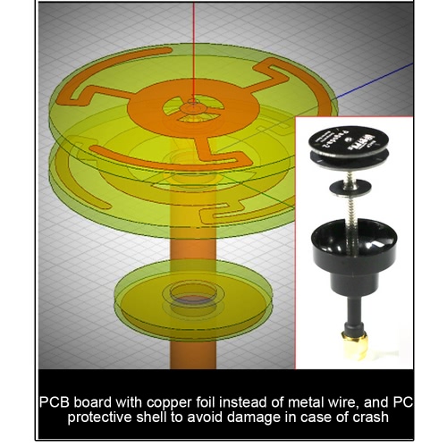 UFO-FPV Pagoda-2 Mushroom Circular Polarized 5.8G FPV Antenna RHCP RP-SMA-J for QAV250 H210 Racing Quadcopter
UFO-FPV Pagoda-2 Mushroom Circular Polarized 5.8G FPV Antenna RHCP RP-SMA-J for QAV250 H210 Racing Quadcopter
