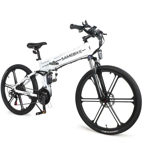 

Samebike LO26-II-IT 26 Inches Folding Moped Electric Bike 500W Brushless Motor 25-35km/h Max Speed 10Ah 48V Battery 80km Mileage 100-150kg Max Load Dual Dics Brake Suspension Front Fork Shock Absorber 35° Max. Gradient