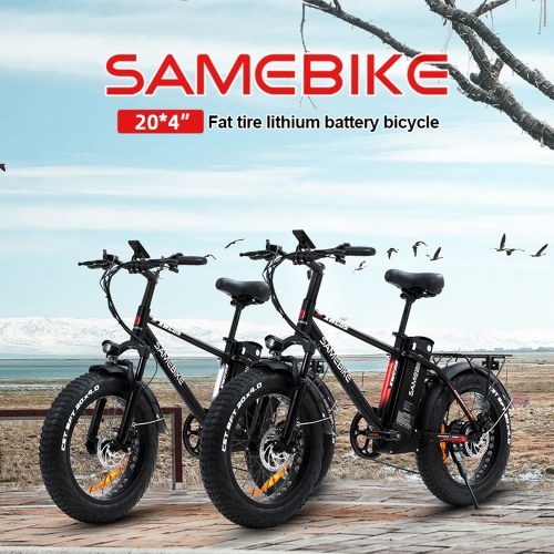 Samebike XWC05 Ebike 20X4'' Fat Tire 750W Motor Pedal Assisted Snow Beach Mountain Electric Bike 60-80km Power-assist Range with Rear Rack
Samebike XWC05 Ebike 20X4'' Fat Tire 750W Motor Pedal Assisted Snow Beach Mountain Electric Bike 60-80km Power-assist Range with Rear Rack