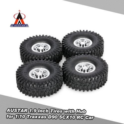 4Pcs AUSTAR AX-5020G 1.9 Inch 120mm Tires with Metal Electroplated Hub for 1/10 Traxxas Redcat SCX10 AXIAL RC4WD TF2 Rock Crawler
4Pcs AUSTAR AX-5020G 1.9 Inch 120mm Tires with Metal Electroplated Hub for 1/10 Traxxas Redcat SCX10 AXIAL RC4WD TF2 Rock Crawler