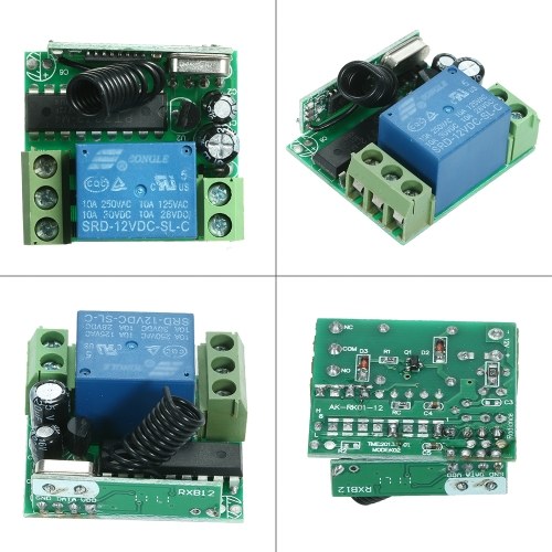 Wireless Remote Switch Relay Receiver and 2PCS RF Transmitter Remote Controls Wireless Remote Switch Relay Receiver and 2PCS RF Transmitter Remote Controls